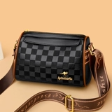 品牌专柜真皮牛皮软皮女包包2024新款单肩斜挎包小圆包时尚笔筒包