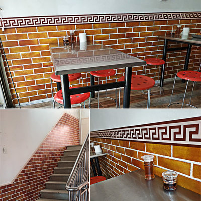 墙裙装饰pvc护墙砖头墙纸自贴新款壁纸自粘防水可擦洗背景墙 虎窝淘