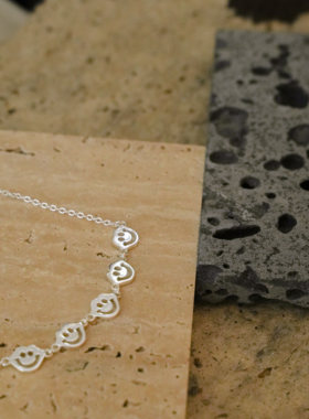 足银999笑脸手链女新款