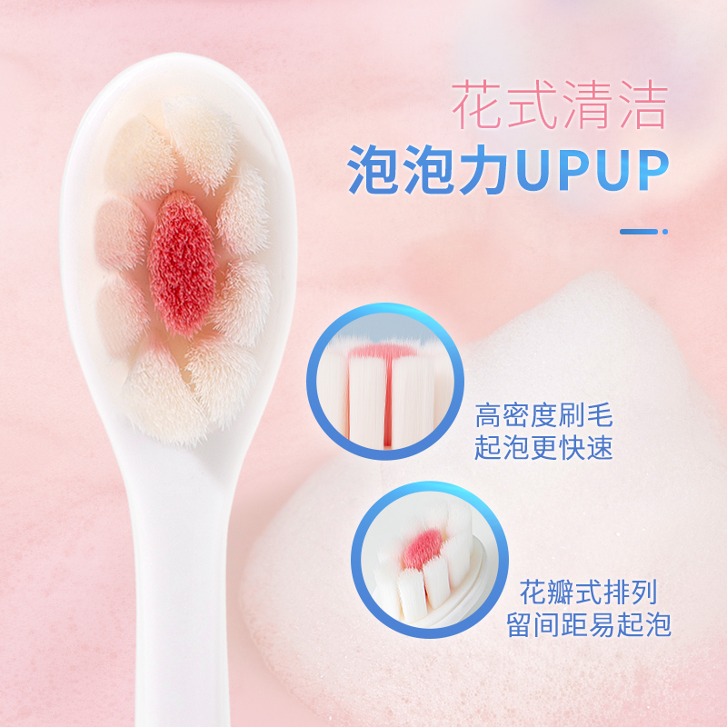 4支27.8元日本艾特柔ITO牙刷花瓣绵密软毛牙刷0.08mm超细清洁牙龈 - 图0