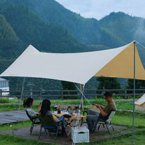 Outdoor campsite Hexagonal cotton cloth Canopy Rain-proof Tourism Self-driving portable shading and cool shed