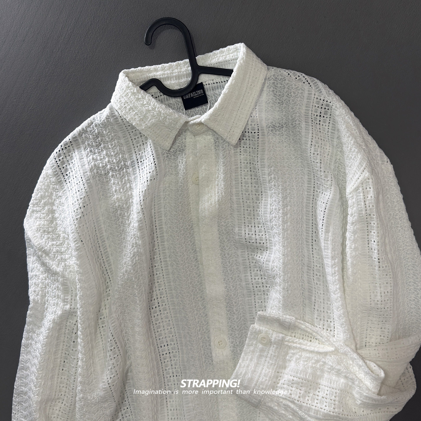 STRAPPING针织条纹涤纶咔叽长袖衬衫男女日系复古港风潮流街头,淘宝优惠券,粉丝福利购,淘宝优惠卷