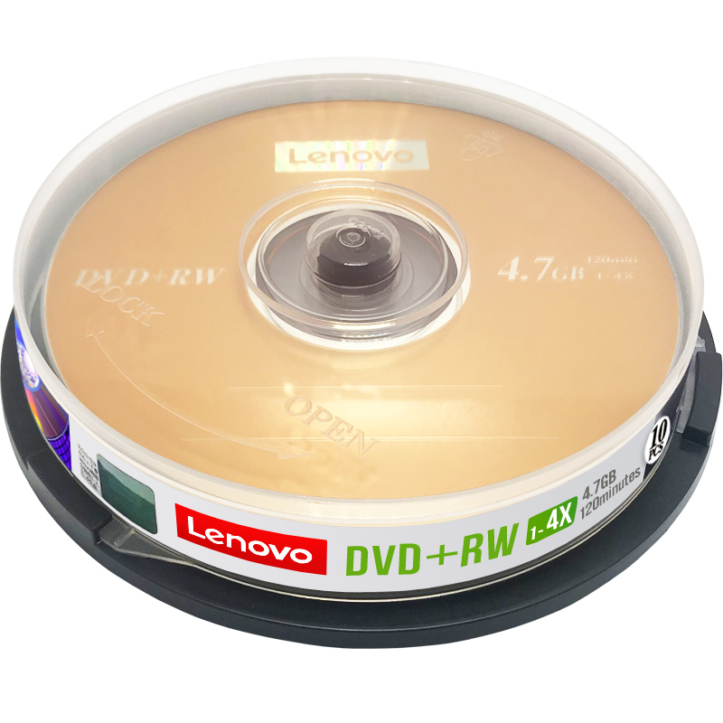 联想档案级可擦写dvd光盘DVD RW可反复多次重复刻录4.7G空白刻录盘dvd可重写光盘空白dvd光盘台产10片桶装 - 图0