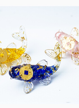 跨境热销天然水晶碎石滴胶装饰摆