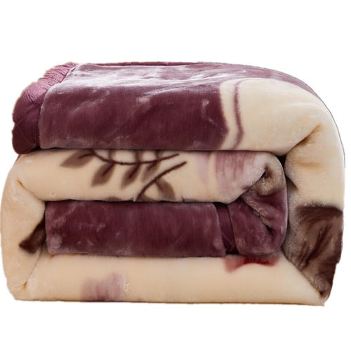 新款双层加厚拉舍尔毛毯秋冬保暖绒毯单双人结婚庆午睡毯子盖毯被 - 图3