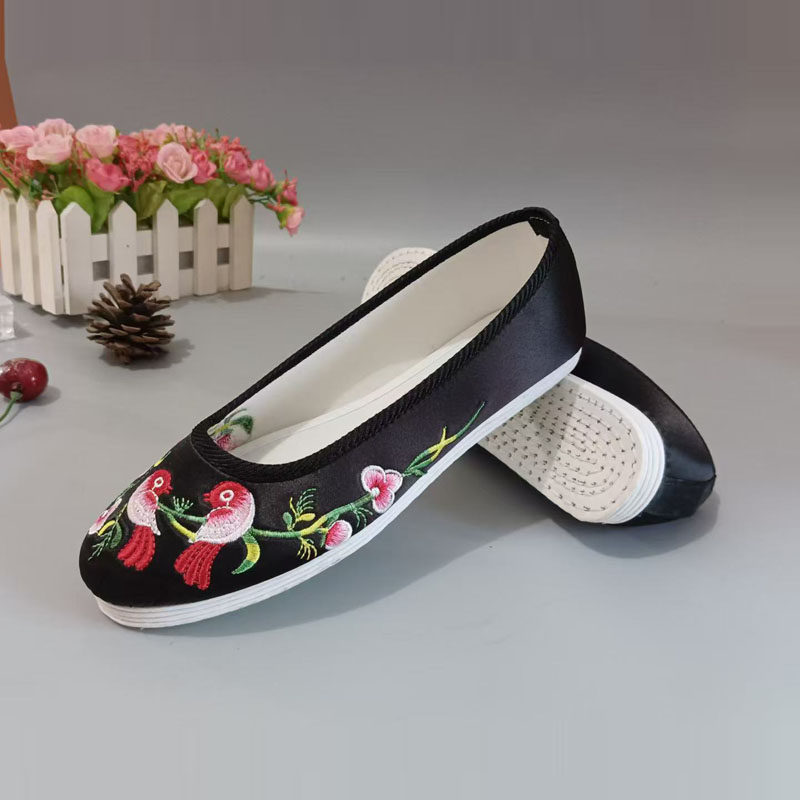 老北京布鞋女鞋平底素面中老年纯色黑色蓝色圆头单鞋布底千层底,淘宝优惠券,粉丝福利购,淘宝优惠卷