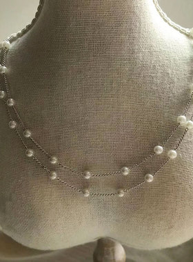 珍珠女时尚气质锁骨链2022新款