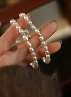 复古简约天然淡水珍珠气质手链时尚轻奢高级设计复古简约小众手链