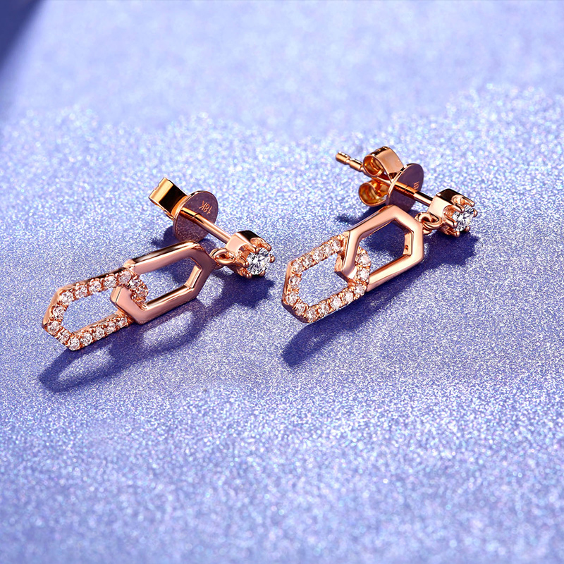 yngel /蜜安琪10分钻石女18k耳钉 蜜安琪珠宝耳饰