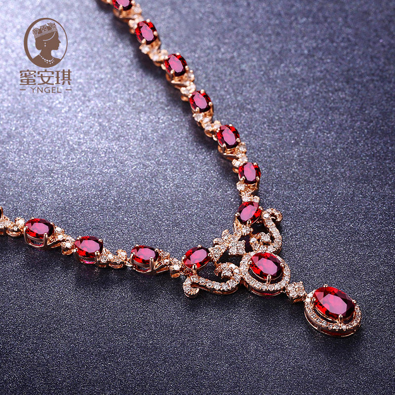 蜜安琪3.95克拉天然鸽血红宝石项链 蜜安琪珠宝颈饰