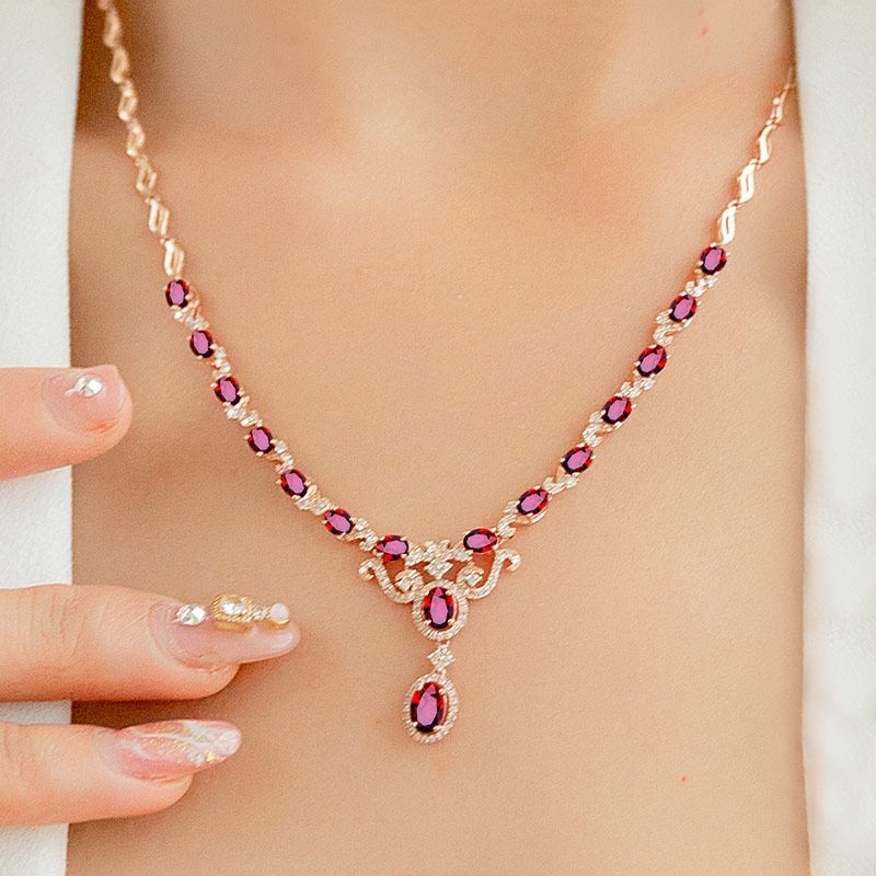 蜜安琪3.95克拉天然鸽血红宝石项链 蜜安琪珠宝颈饰