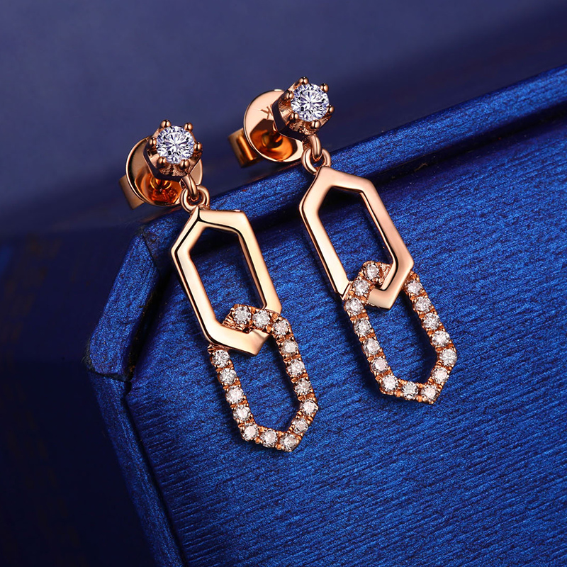 yngel /蜜安琪10分钻石女18k耳钉 蜜安琪珠宝耳饰