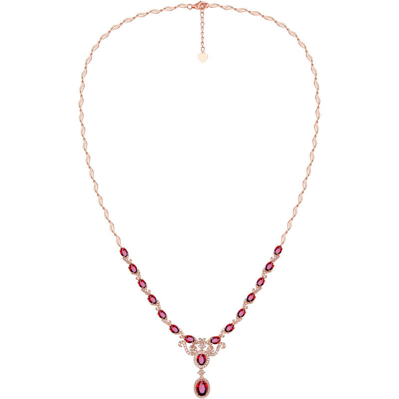 蜜安琪3.95克拉天然鸽血红宝石项链 蜜安琪珠宝颈饰