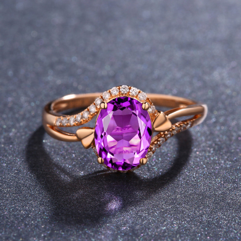 蜜安琪1.42克拉天然紫水晶彩色戒指 蜜安琪珠宝手饰