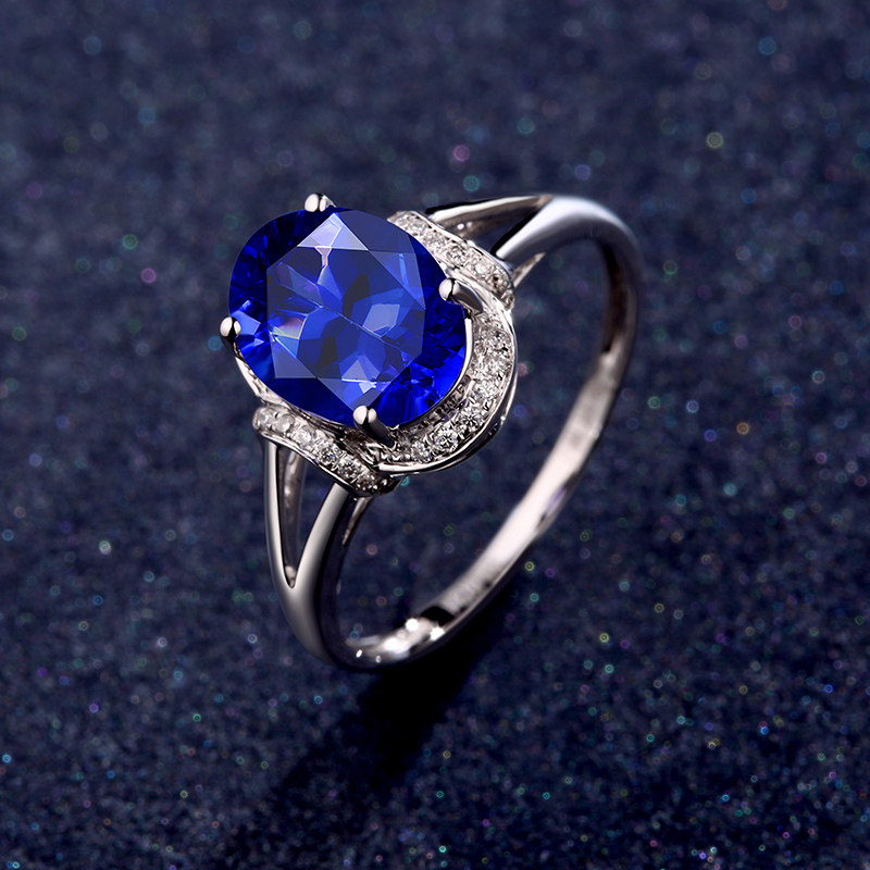 蜜安琪1.89克拉天然坦桑石女戒指 蜜安琪珠宝手饰