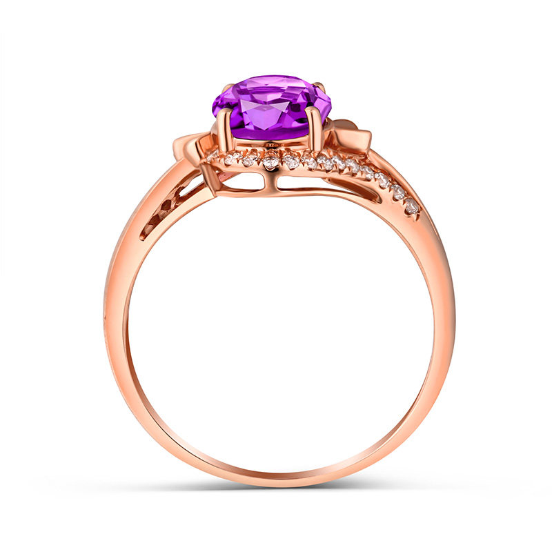 蜜安琪1.42克拉天然紫水晶彩色戒指 蜜安琪珠宝手饰