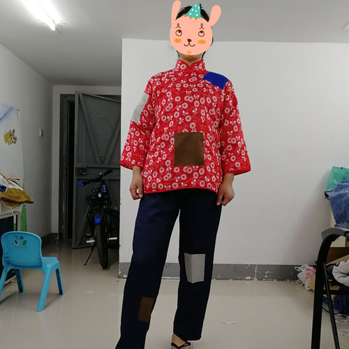 叫花子服装乞丐服套装古代丐帮要饭衣服补丁演出服破烂古装搞笑女 - 图1