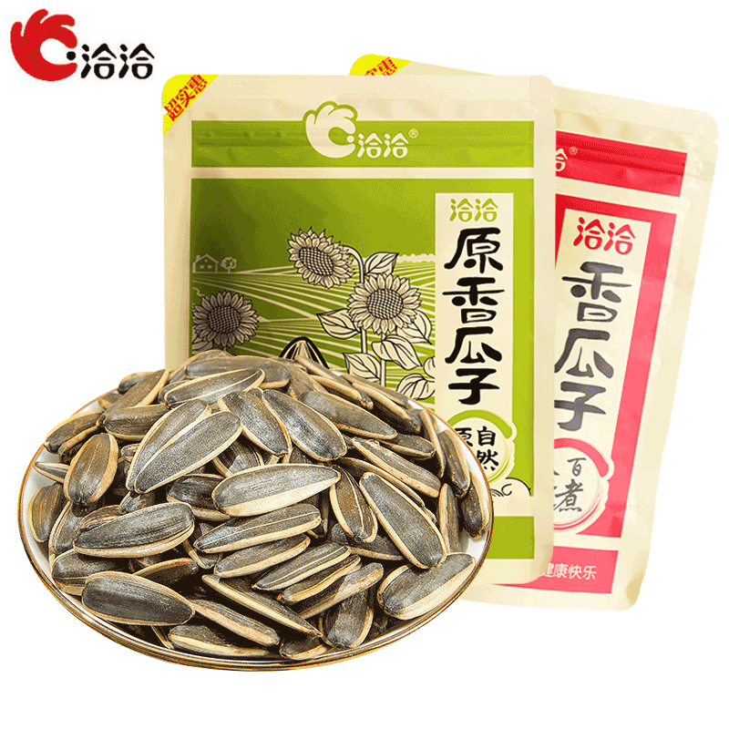 洽洽原味香瓜子零食小吃350g10袋装恰恰大颗粒五香葵花籽炒货食品 - 图0