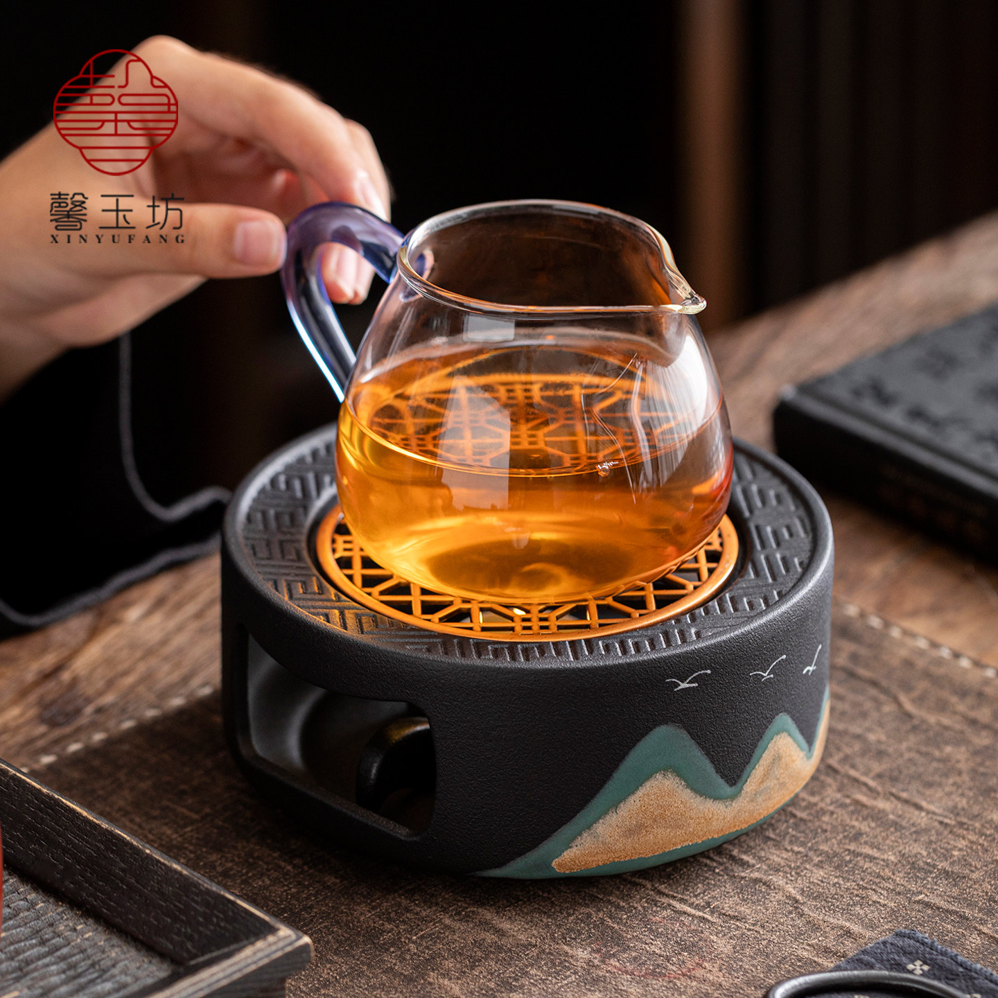 中式远山大号温茶炉花茶炉家用蜡烛加热底座围炉煮茶温茶器,淘宝优惠券,粉丝福利购,淘宝优惠卷