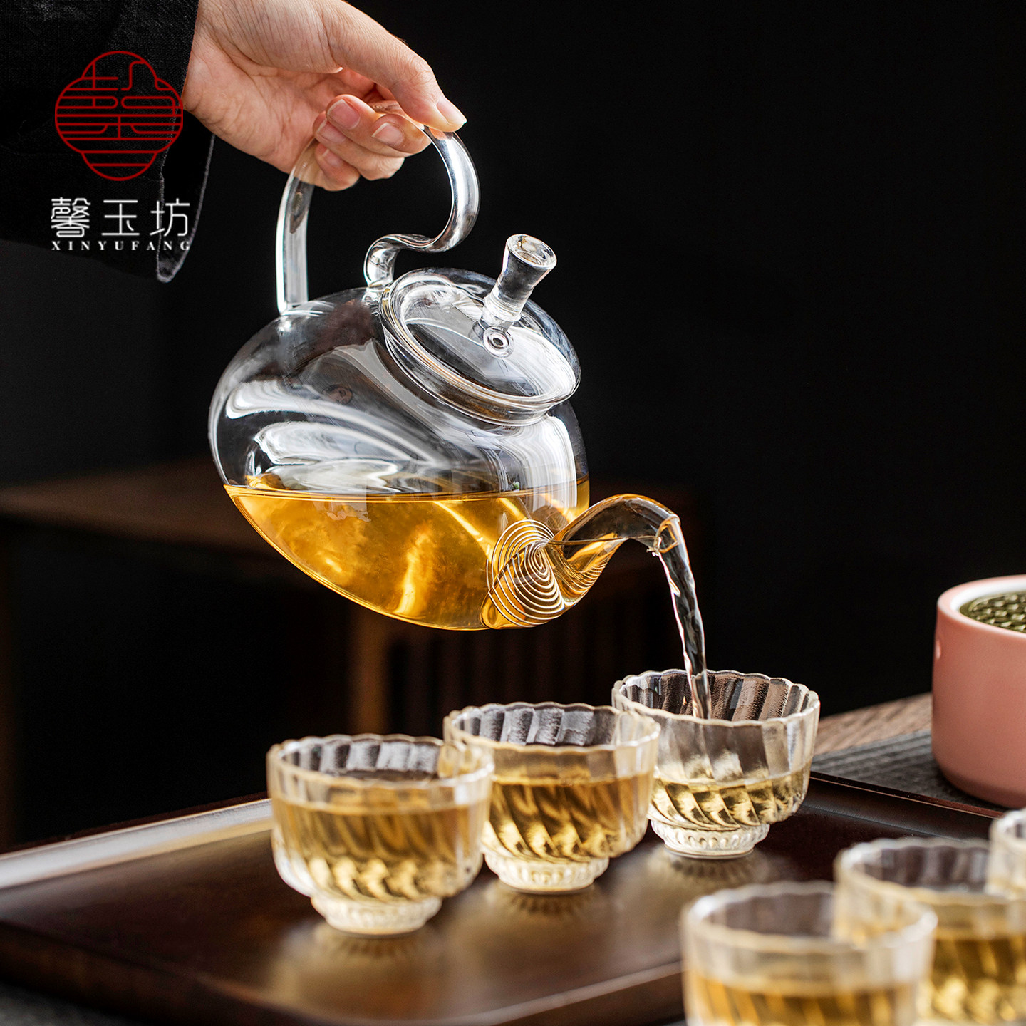 馨玉坊粉色少女心养生壶暖茶炉套装高颜值果茶花茶壶杯蜡烛温茶炉,淘宝优惠券,粉丝福利购,淘宝优惠卷