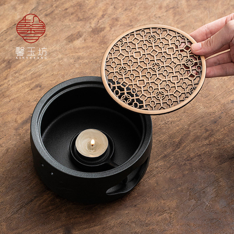 中式功夫暖茶炉温茶器蜡烛加热底座餐厅酒店围炉煮茶合金温茶炉,淘宝优惠券,粉丝福利购,淘宝优惠卷