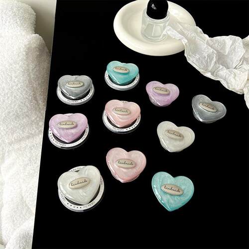 彩色爱心手机气囊支架英文轻奢ins风高级感磁吸背贴桌面看剧支架 - 图0