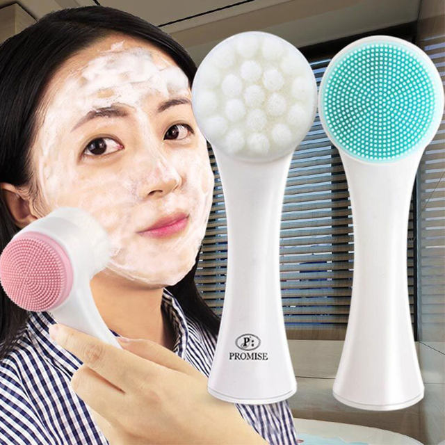 Double -sided face wash brushing soft silicone silicon laundry, manual cleansing brush bristle, shampooing artifact deep clean pores