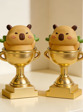 卡通动物奖杯定制儿童房装饰品年会优秀员工奖励学生毕业颁奖礼物