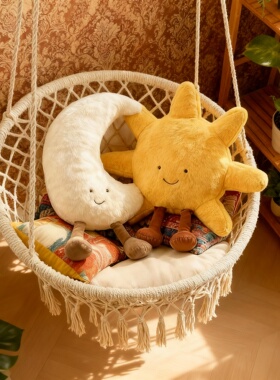 ins风太阳月亮抱枕靠垫少女心