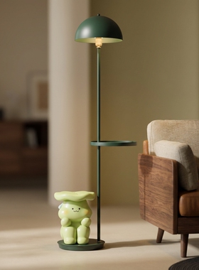 创意兔子金属落地灯带置物架