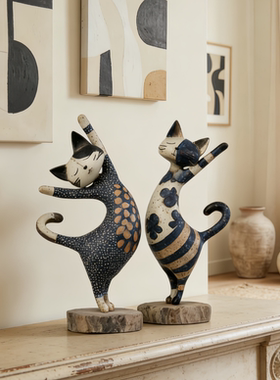 创意猫咪装饰摆件客厅玄关