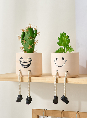 表情花盆摆件治愈桌面一角