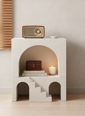 北欧简约拱门造型多层收纳柜摆件