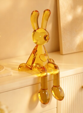 透明玻璃兔子可爱家居摆件