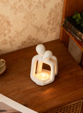 创意人物造型陶瓷蜡烛台摆件