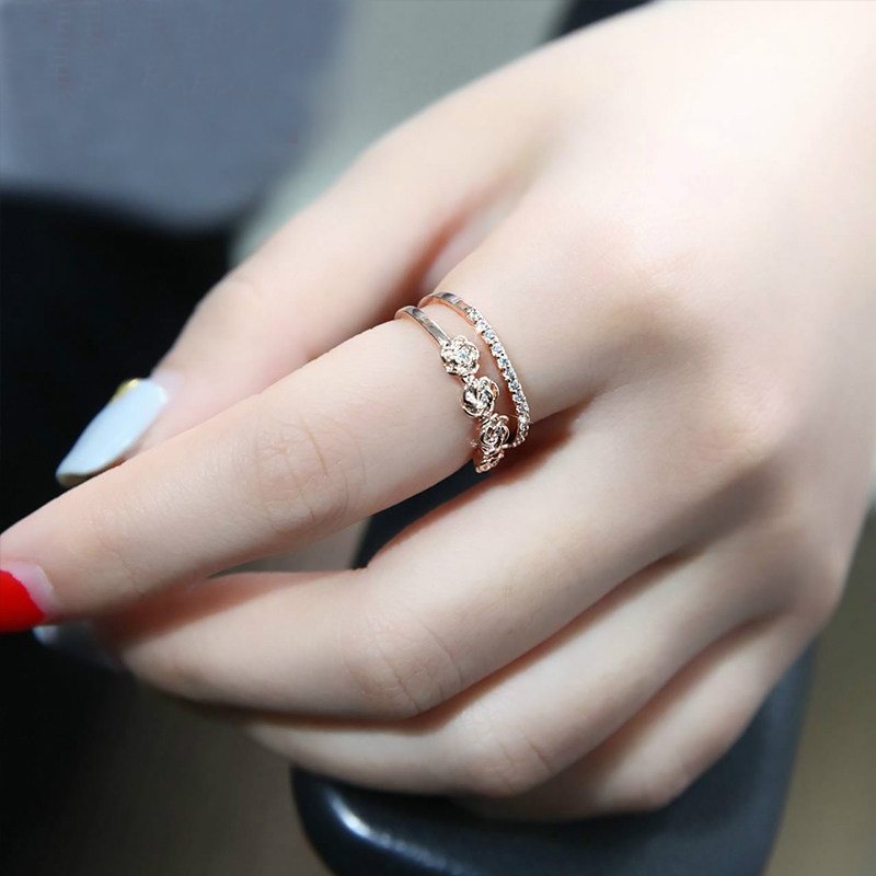 elo-peony /双层玫瑰花戒指 伊洛传芳戒指/指环