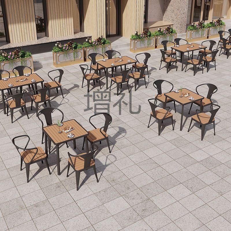 室外夜市户外桌椅啤酒饮料桌子餐厅奶茶店露天阳台铁艺塑木餐桌椅,淘宝优惠券,粉丝福利购,淘宝优惠卷