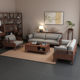 New Chinese sofa 2025 new high-end walnut living room small apartment simple fabric solid wood sofa combination
