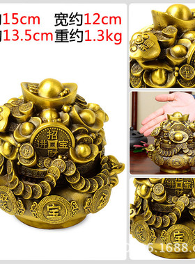 批发铜器开业礼品铜聚宝盆摆件储钱罐礼品工艺品新房装饰品