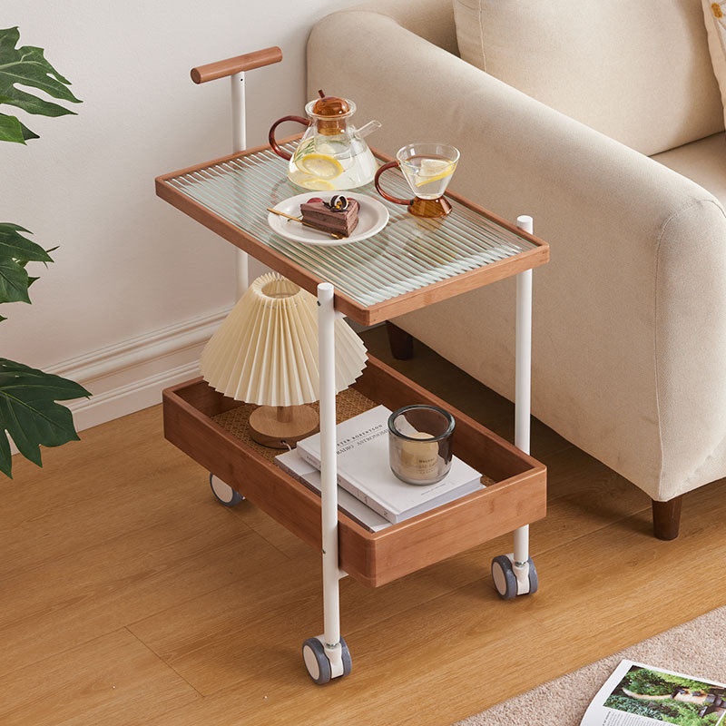 边几小推车日式玻璃藤编实木沙发边柜可移动茶几置物架阳台小桌子,淘宝优惠券,粉丝福利购,淘宝优惠卷