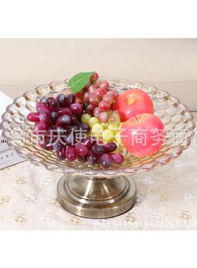欧式果盘水晶玻璃时尚珠点水果盘 酒吧茶几家居装饰品装饰器皿