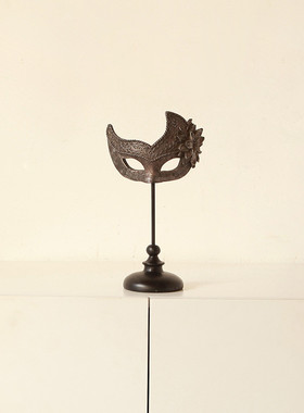 室内雕花摆饰家居装修树脂工艺品复古软装面具仿古做旧脸谱定制