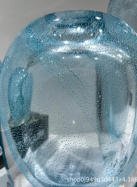 热销简约轻奢花瓶摆件高级感插花餐桌玄关厚重客厅浅蓝色装饰桌面