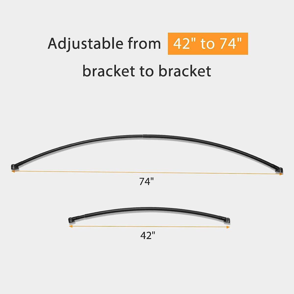 弧形伸缩杆卫生间黑色银色弧形浴帘杆打孔万向,淘宝优惠券,粉丝福利购,淘宝优惠卷