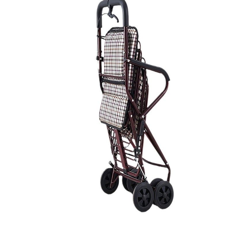 便携手推车家用老人代步车可折叠购物四轮买菜车可推可坐老年收纳,淘宝优惠券,粉丝福利购,淘宝优惠卷