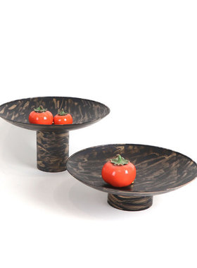 热销新中式轻奢插花造景金属花器收纳托盘软装饰品摆件售楼处艺术