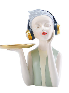 【】ins风时尚女孩北欧树脂工艺品家居新房布置房间装饰摆件