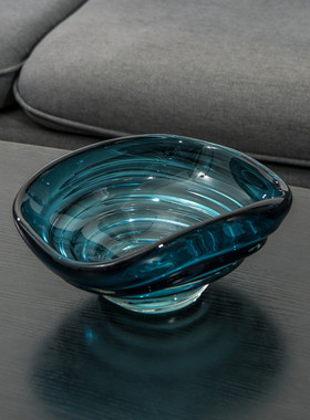 热销现代果盘新款玻璃水时尚轻奢桌面摆创意家居样板间软装装饰品