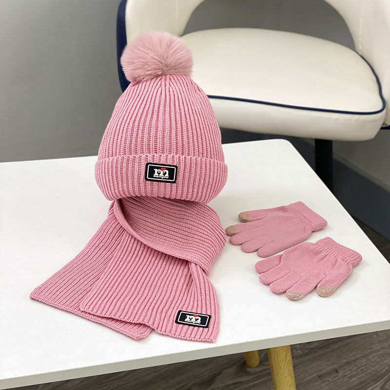 儿童帽子冬季男童围巾手套三件套装一体加绒保暖女宝宝毛线帽,淘宝优惠券,粉丝福利购,淘宝优惠卷