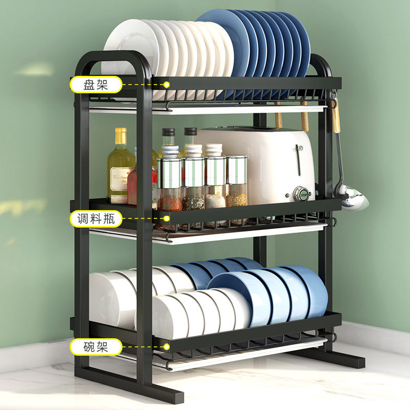 免螺丝碗碟碗盘收纳架厨房置物架沥水架家用放碗架碗筷收纳盒碗柜,淘宝优惠券,粉丝福利购,淘宝优惠卷